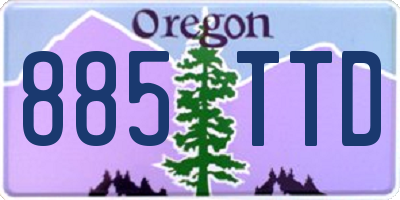 OR license plate 885TTD