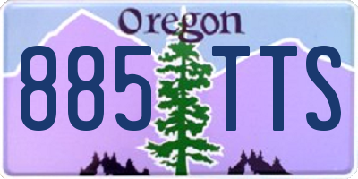 OR license plate 885TTS