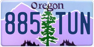 OR license plate 885TUN
