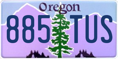 OR license plate 885TUS