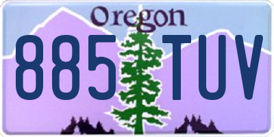 OR license plate 885TUV