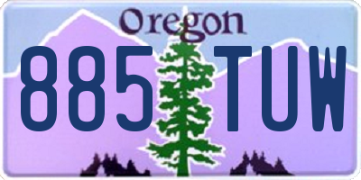 OR license plate 885TUW