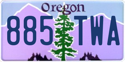 OR license plate 885TWA