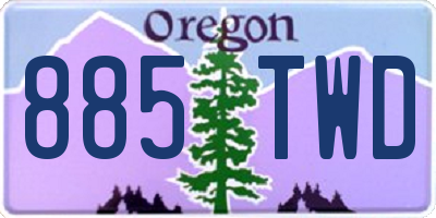 OR license plate 885TWD