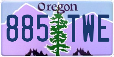 OR license plate 885TWE