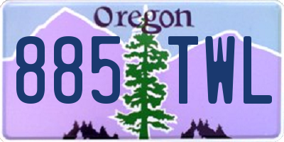 OR license plate 885TWL