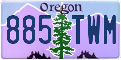 OR license plate 885TWM