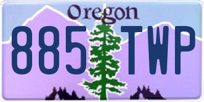 OR license plate 885TWP