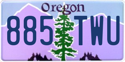 OR license plate 885TWU