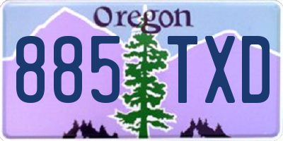 OR license plate 885TXD