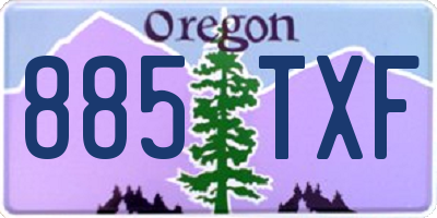 OR license plate 885TXF
