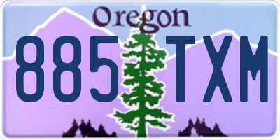 OR license plate 885TXM