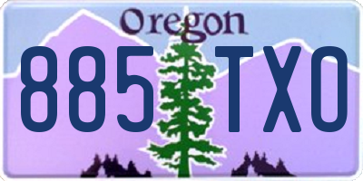 OR license plate 885TXO