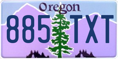 OR license plate 885TXT