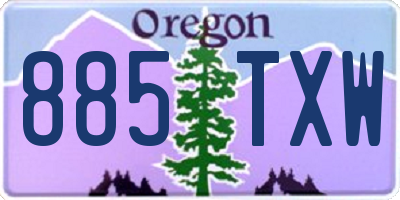 OR license plate 885TXW