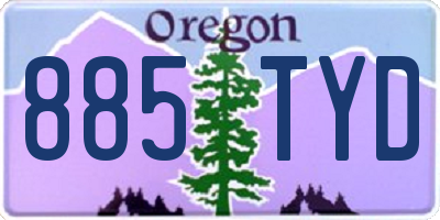 OR license plate 885TYD