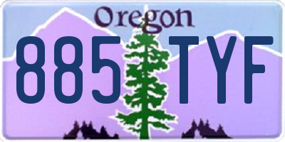 OR license plate 885TYF