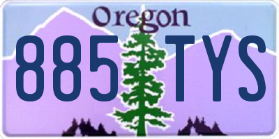OR license plate 885TYS