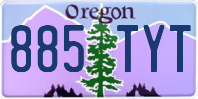OR license plate 885TYT