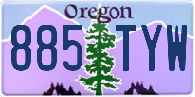 OR license plate 885TYW
