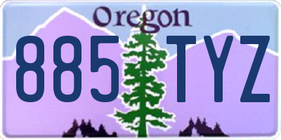 OR license plate 885TYZ