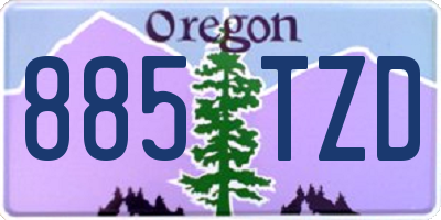 OR license plate 885TZD