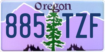 OR license plate 885TZF