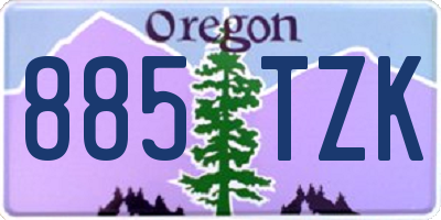 OR license plate 885TZK