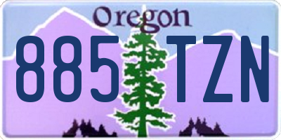 OR license plate 885TZN