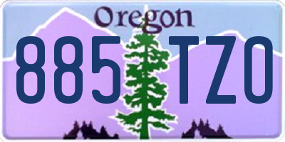 OR license plate 885TZO
