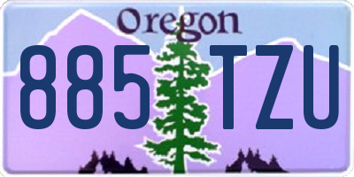 OR license plate 885TZU