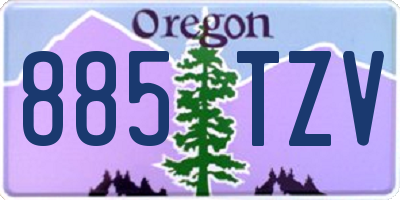 OR license plate 885TZV
