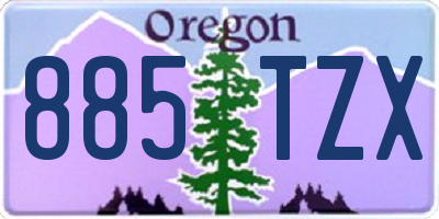 OR license plate 885TZX