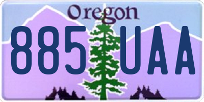 OR license plate 885UAA
