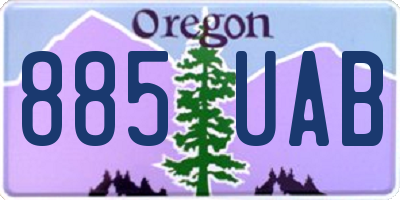 OR license plate 885UAB