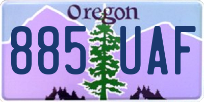 OR license plate 885UAF