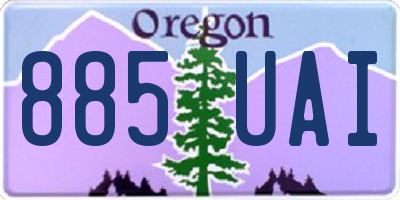 OR license plate 885UAI