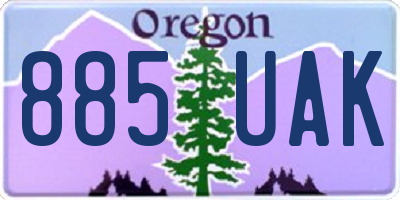 OR license plate 885UAK