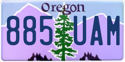 OR license plate 885UAM