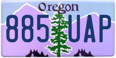 OR license plate 885UAP