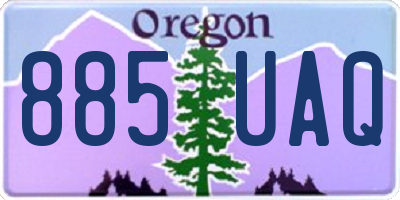 OR license plate 885UAQ