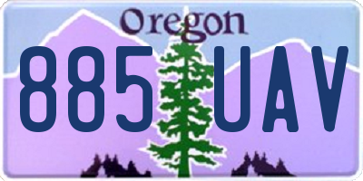 OR license plate 885UAV