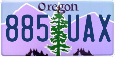 OR license plate 885UAX