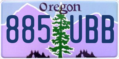 OR license plate 885UBB