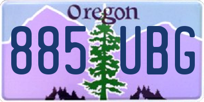 OR license plate 885UBG