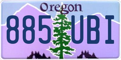 OR license plate 885UBI