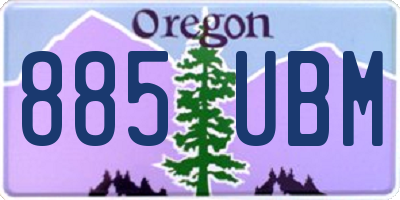 OR license plate 885UBM