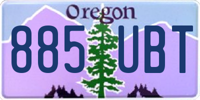 OR license plate 885UBT