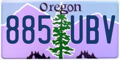 OR license plate 885UBV