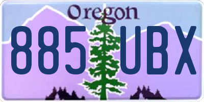 OR license plate 885UBX